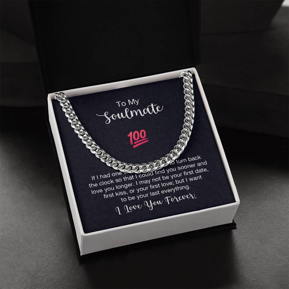 Cuban Link Chain with 'Soulmate 100%' Message Card