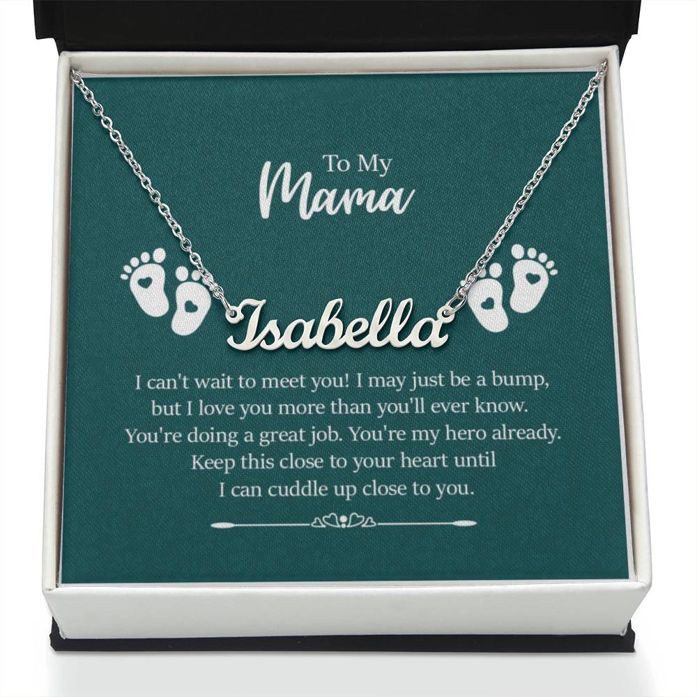 Custom Name Necklace with 'My Mama' Message Card