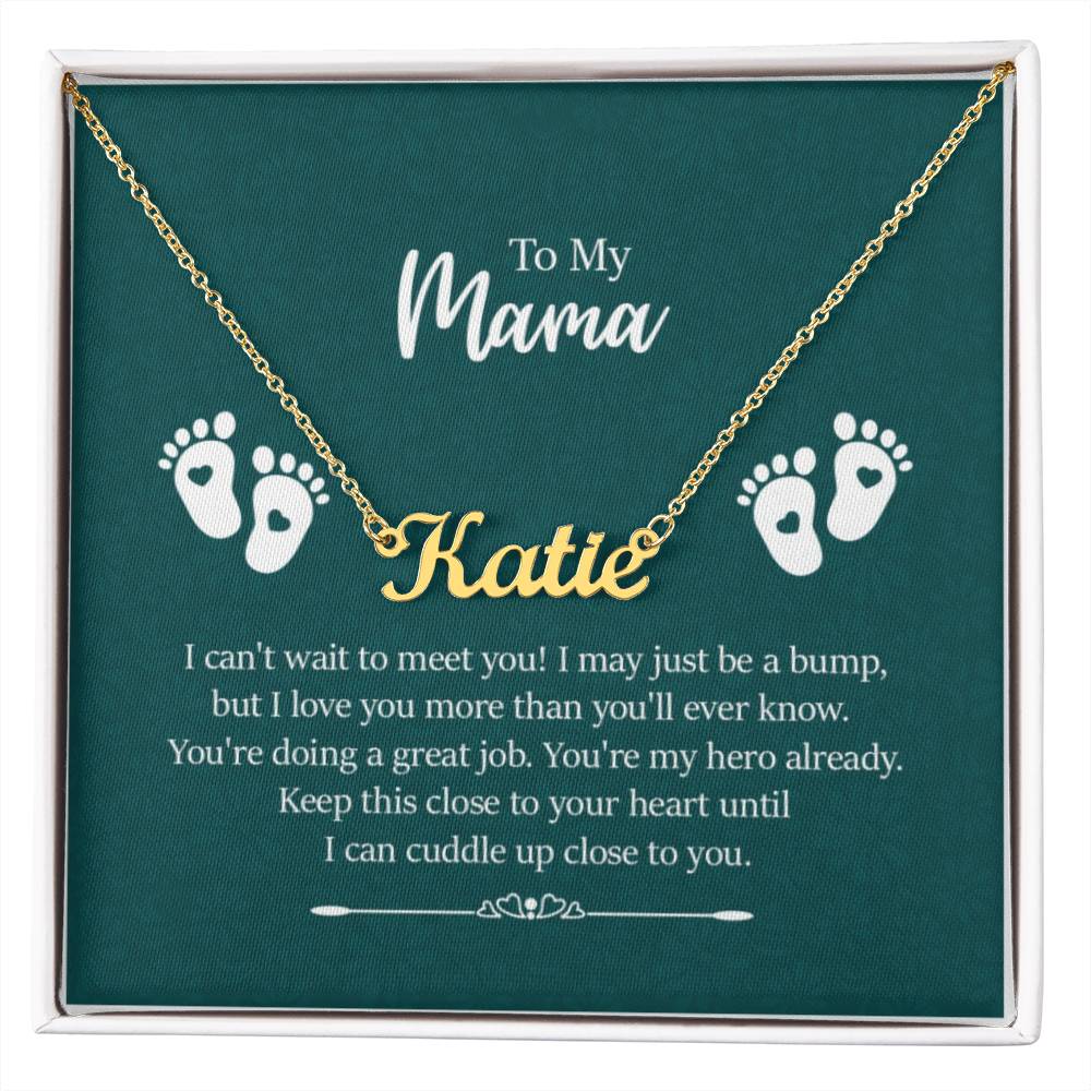 Custom Name Necklace with 'My Mama' Message Card