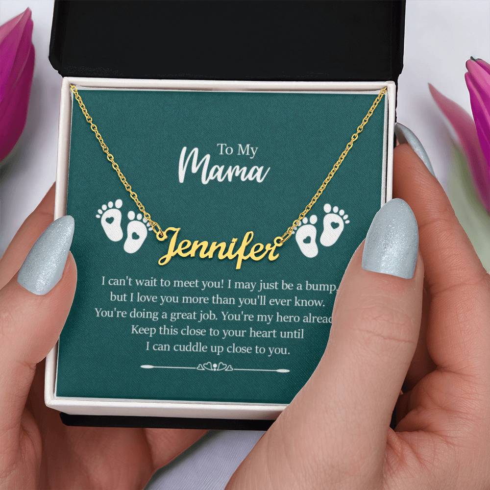 Custom Name Necklace with 'My Mama' Message Card