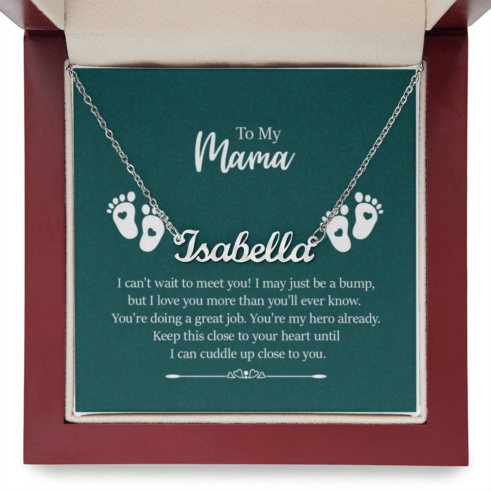 Custom Name Necklace with 'My Mama' Message Card