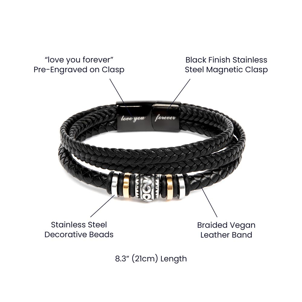 Men's "Love You Forever" Bracelet with 'Soulmate' Message Card