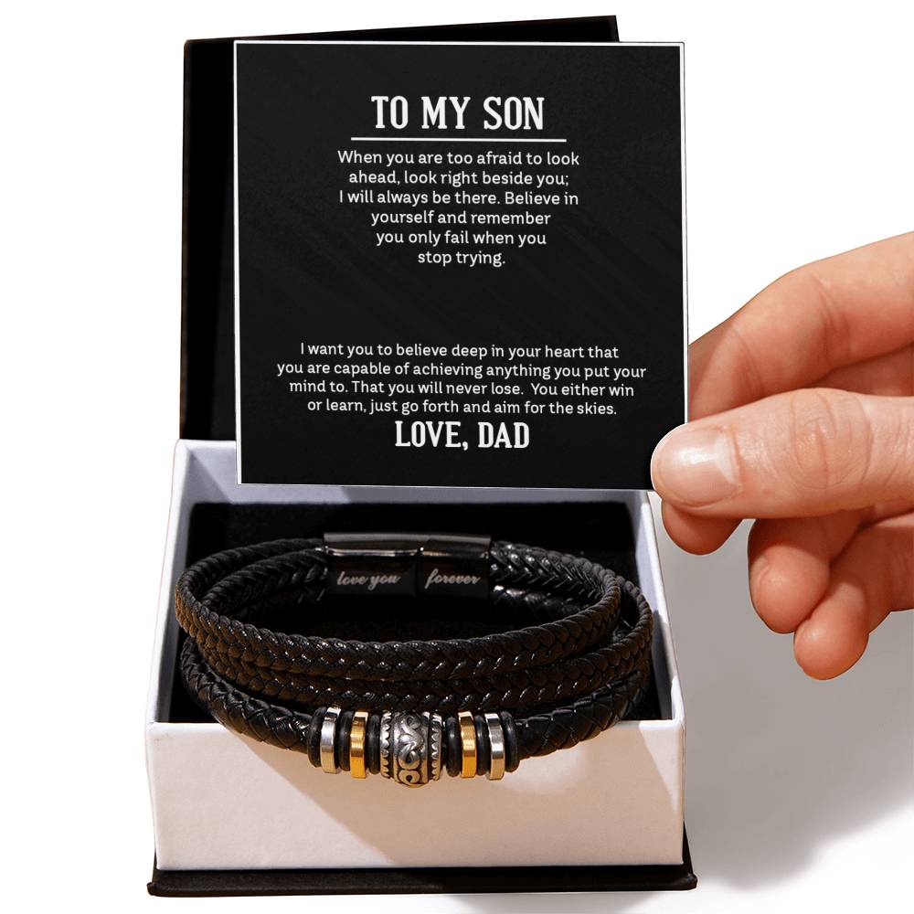 Men's "Love You Forever" Bracelet with 'My Son' Message Card