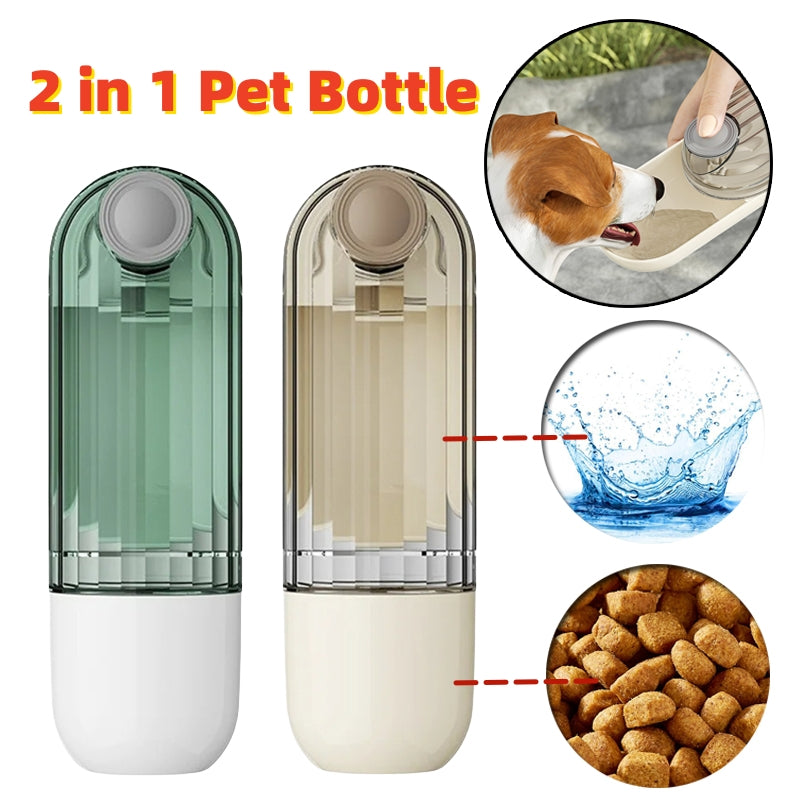 Portable 2 in 1  Pet Feeding/Water Bottle